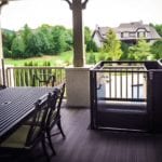 Vertical platform lift outside to access patio