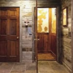 Custom car with reclaimed wood for home elevator