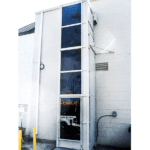 Vertical platform lift in parking structure