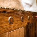 Horizontal, wood car operating panel (COP), in residential elevator