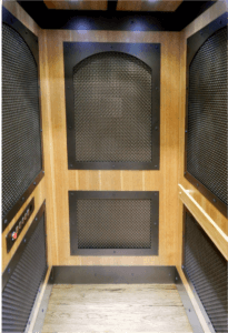 Wire Mesh Mine Shaft Home Elevator Car Interior View