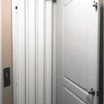 Home Elevator Accordion Gate White Laminate Panels