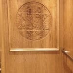 Symmetry LU/LA Church Elevator Carved Wall installed by Arrow Lift