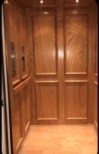 Home Elevator with Walnut Picture Framing Car Panels