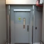 Symmetry VPL-SL Fire-rated door closed with overhead operator