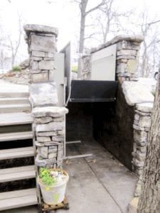 Symmetry Wheelchair Lift at Upper Landing showing Flip-Up Ramp