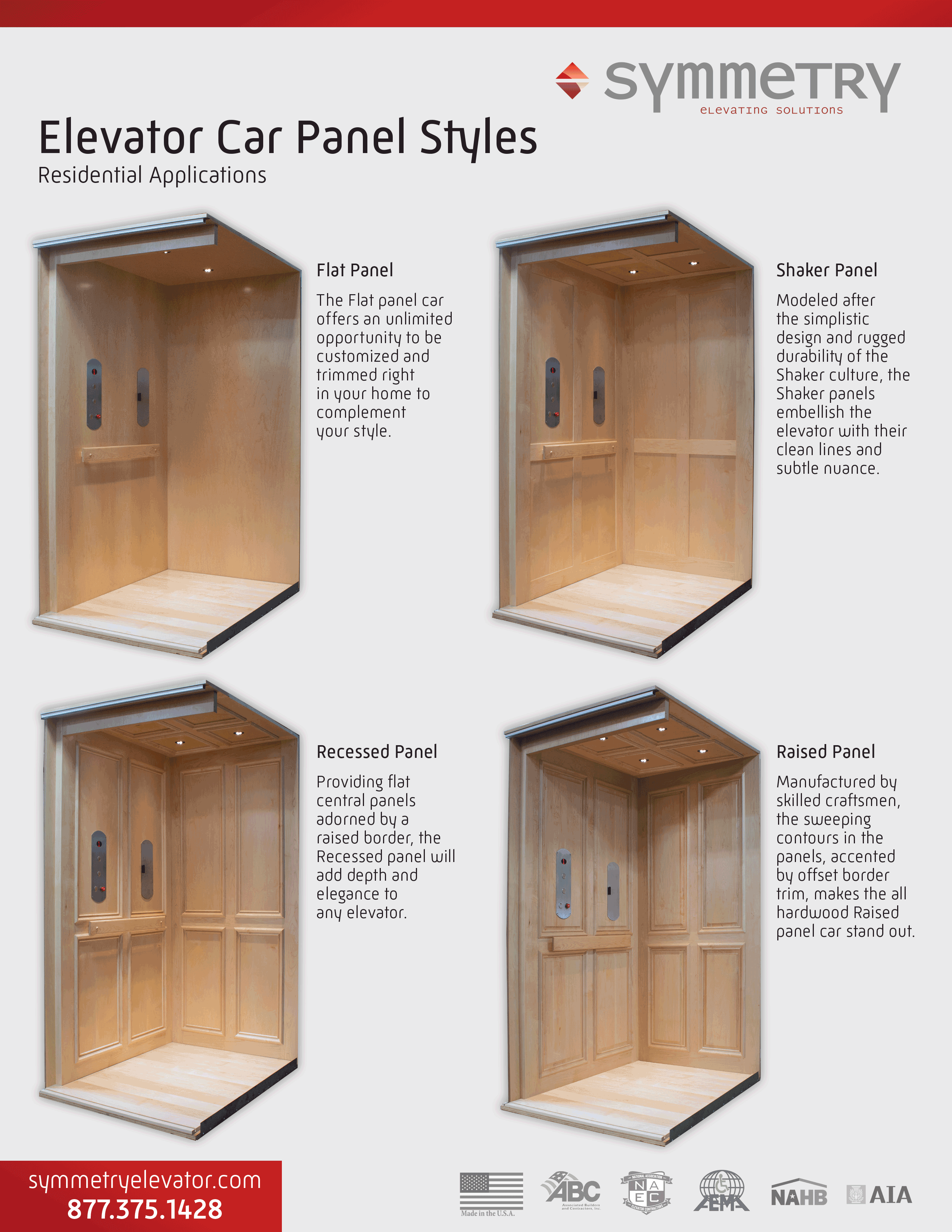 Symmetry Elevator Car Panel Options