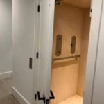 Symmetry Home Elevator with flat car panels and Stainless Steel fixtures