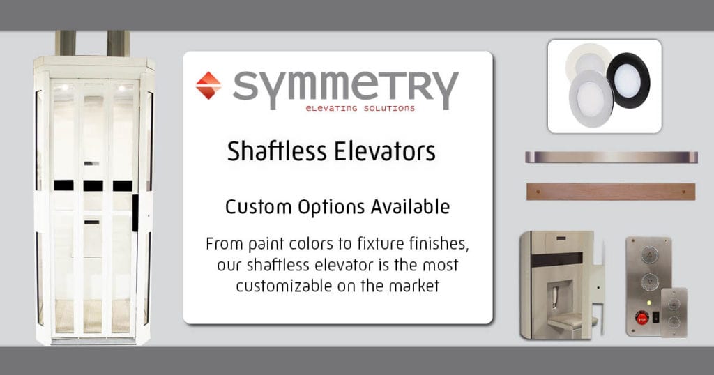 Symmetry Shaftless Home Elevator Custom Options Available