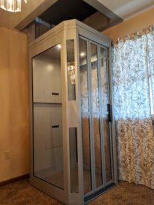 Symmetry Shaftless Home Elevator in standard Grey