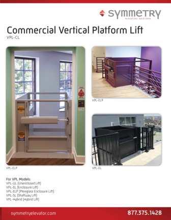 Symmetry Vertical Platform Lift Commercial Applications Brochure