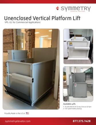 Symmetry Unenclosed Vertical Platform Lift Brochure